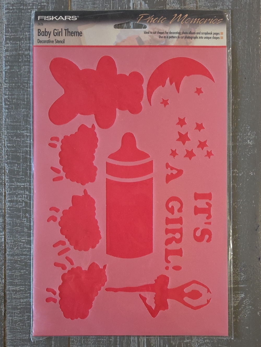 Fiskars Photo Memories "Baby Girl Theme" Decorative Stencil (Model #2626) Infant